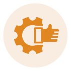 Technology-driven solutions icon used by iQud for digital innovation